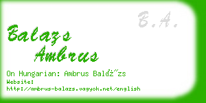 balazs ambrus business card
